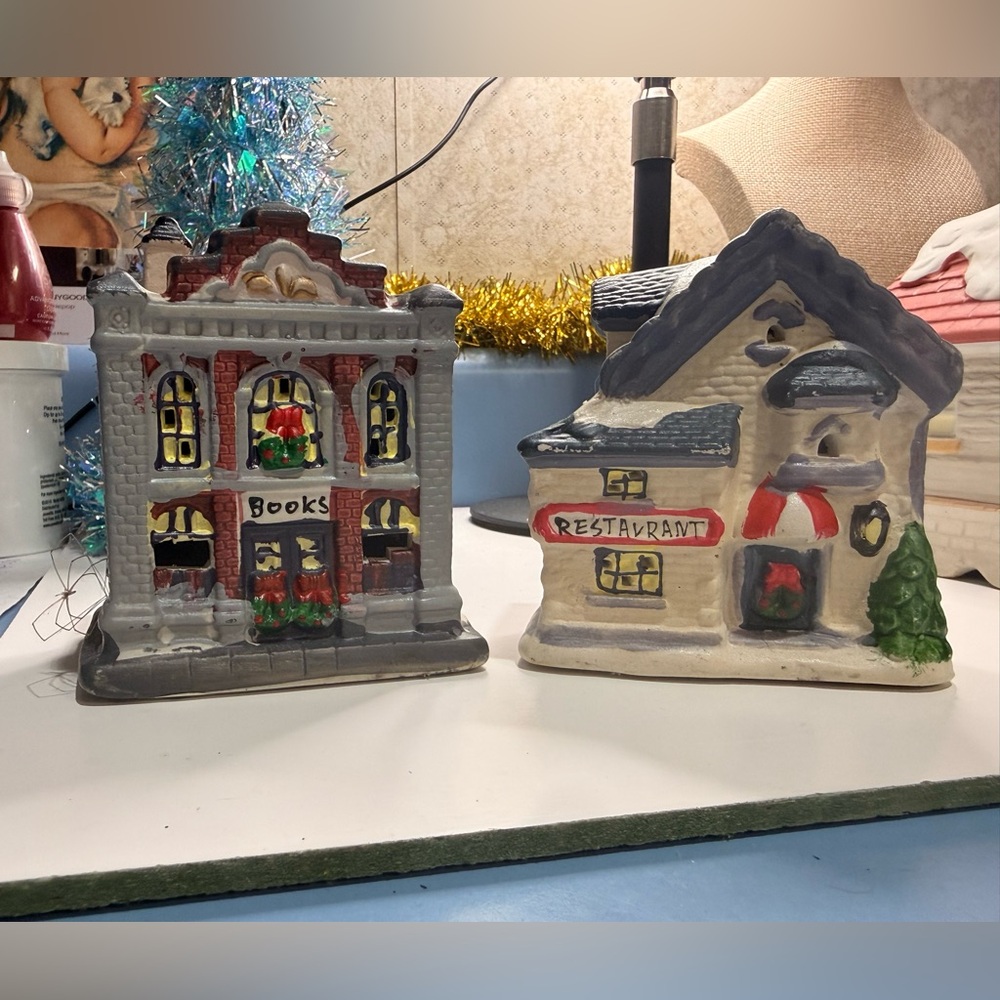 Festive Village Bookstore and Restaurant Decor
